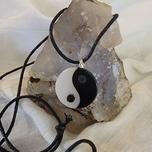 Ying and Yang natural stone necklace